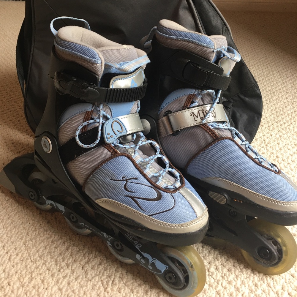 Girls adj roller blades inline skates - Bag incl!